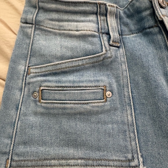 PAIGE Light Blue Wide-Leg Denim Jeans - Picture 2 of 6